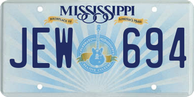 MS license plate JEW694