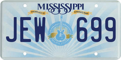 MS license plate JEW699