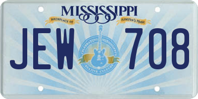 MS license plate JEW708