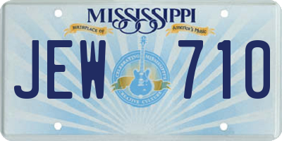 MS license plate JEW710