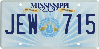 MS license plate JEW715