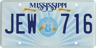 MS license plate JEW716