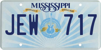 MS license plate JEW717
