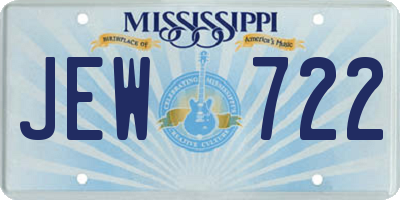 MS license plate JEW722