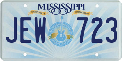 MS license plate JEW723