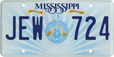 MS license plate JEW724