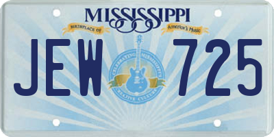 MS license plate JEW725