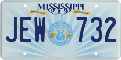 MS license plate JEW732
