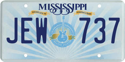 MS license plate JEW737