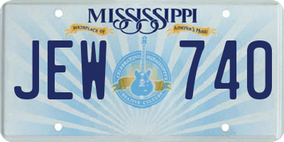 MS license plate JEW740