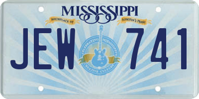 MS license plate JEW741