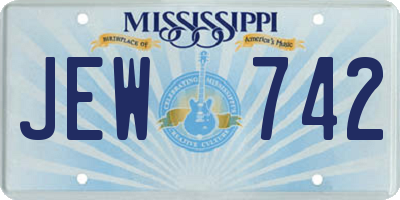 MS license plate JEW742