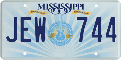 MS license plate JEW744