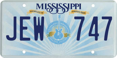 MS license plate JEW747