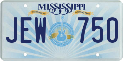 MS license plate JEW750