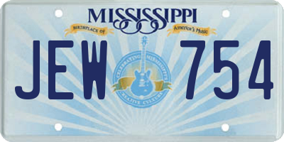 MS license plate JEW754