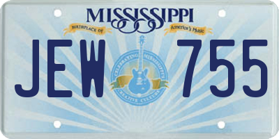 MS license plate JEW755