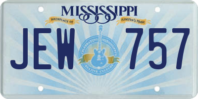 MS license plate JEW757