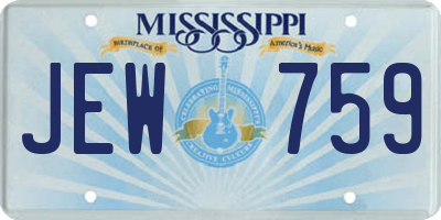 MS license plate JEW759