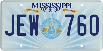 MS license plate JEW760