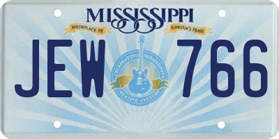 MS license plate JEW766