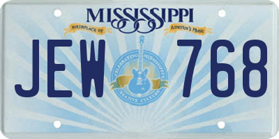 MS license plate JEW768