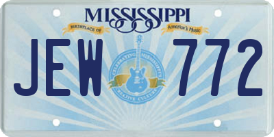MS license plate JEW772