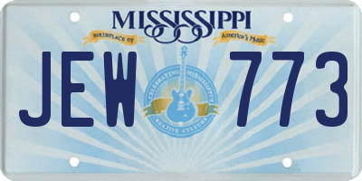MS license plate JEW773