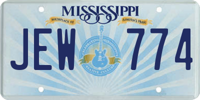 MS license plate JEW774
