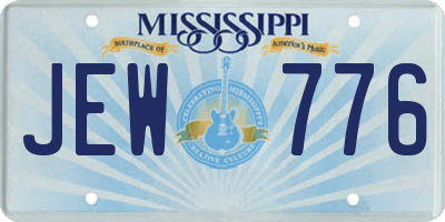 MS license plate JEW776