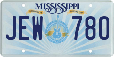 MS license plate JEW780