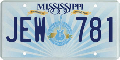 MS license plate JEW781