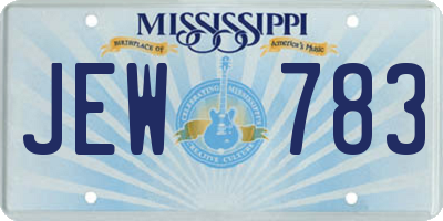 MS license plate JEW783