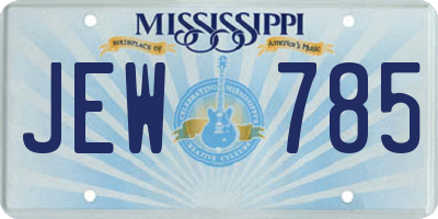MS license plate JEW785