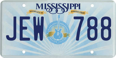 MS license plate JEW788