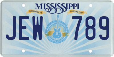 MS license plate JEW789