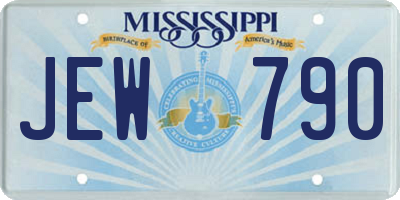 MS license plate JEW790