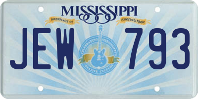 MS license plate JEW793