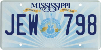 MS license plate JEW798