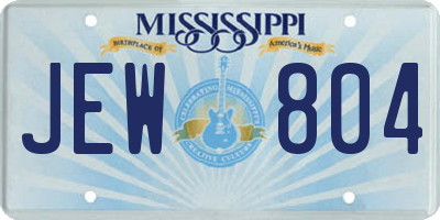 MS license plate JEW804