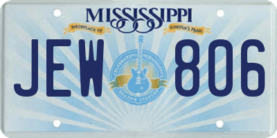 MS license plate JEW806
