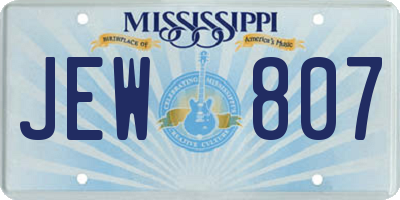 MS license plate JEW807