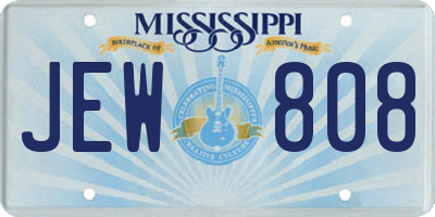 MS license plate JEW808
