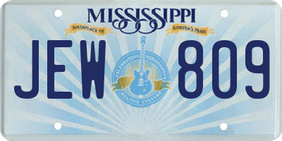 MS license plate JEW809