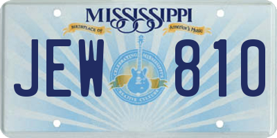 MS license plate JEW810