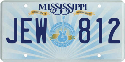 MS license plate JEW812