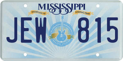 MS license plate JEW815