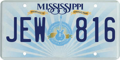 MS license plate JEW816