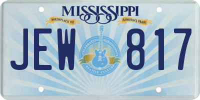 MS license plate JEW817