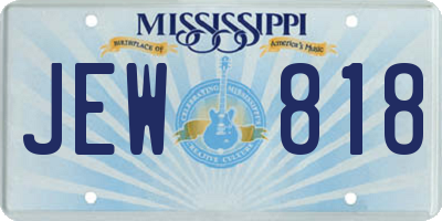 MS license plate JEW818